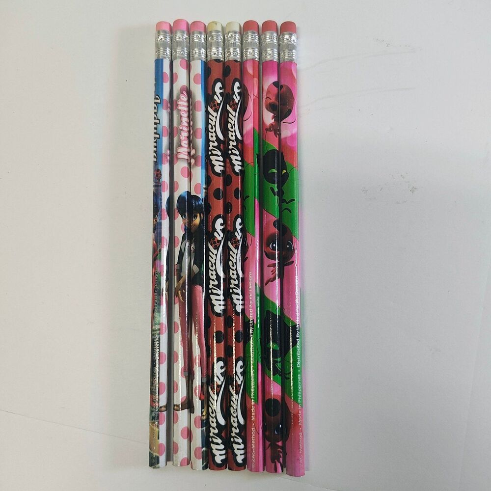 Set of 8 Miraculous Ladybug Pencils - Zag Method